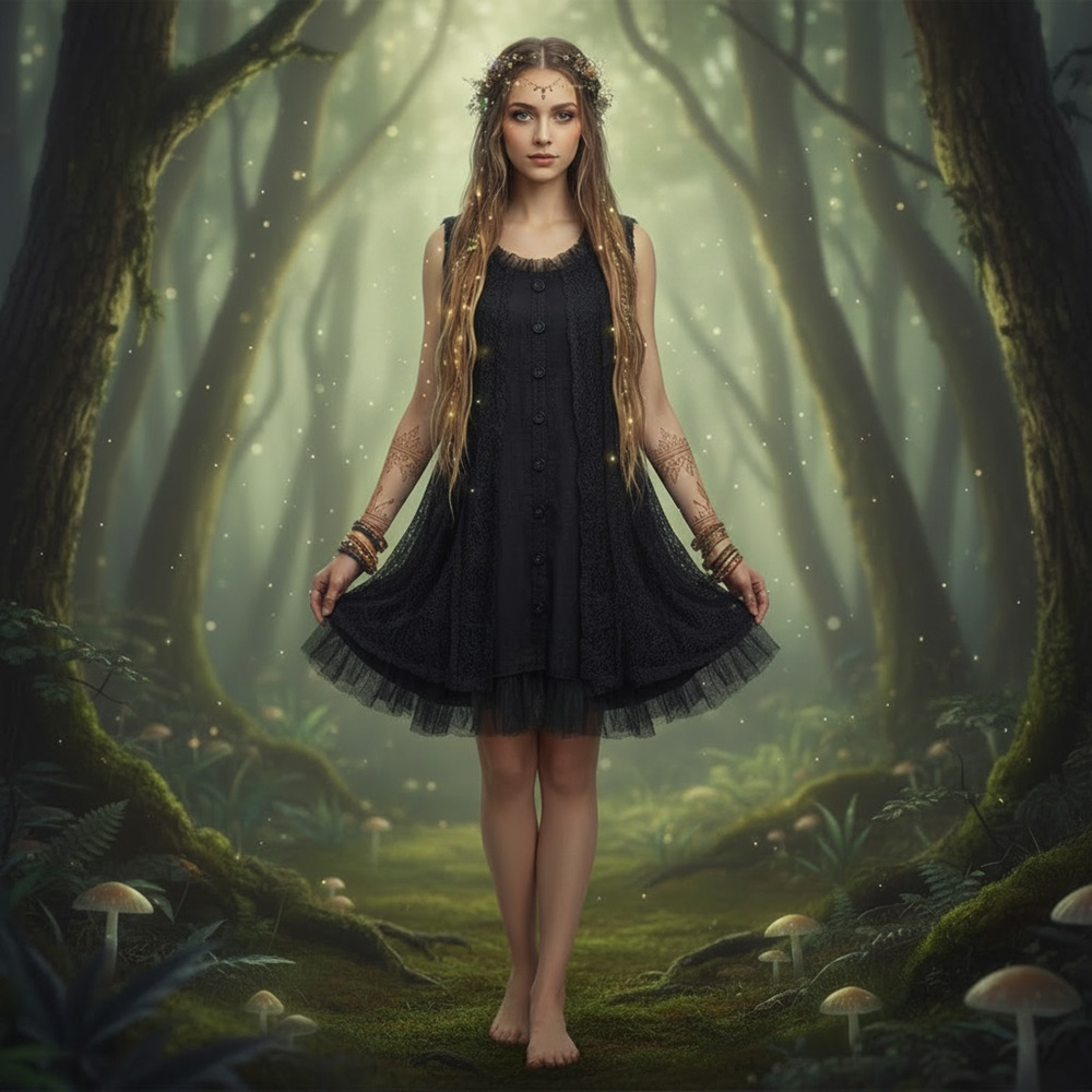 Pretty Angel Black Lace Button Down Mini Dress Small Romantic Fairycore Ethereal